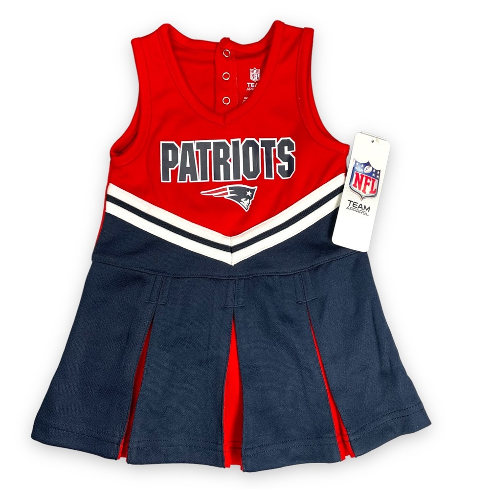 NFL New England Patriots Cheerleader Dress Girls Baby Toddler 12M 18M 2T 3T 4T